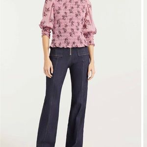 Beautiful Cinq a Sept pink floral blouse size Med NWOT.